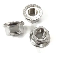 Porca Sextavada Flangeada Dentada M10 Inox - 20 Peças Foto mini  3