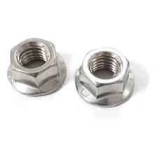 Porca Sextavada Flangeada Dentada M10 Inox - 20 Peças Foto mini 4