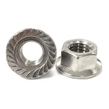 Porca Sextavada Flangeada Dentada M10 Inox - 20 Peças Foto mini  2