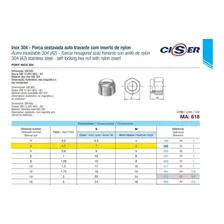Porca Travante M4 Parlock Com Nylon Inox 304 - 100 Peças Foto mini 4