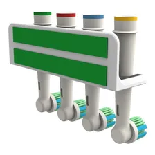 Porta 4 Escova Dente Compatível Refil Elétrica Oral B Fita Cor Branco Foto mini  2