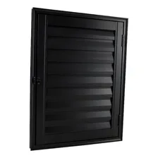 Porta Abrigo Alçapão Alumínio 80x60 Linha Nobre Preto Foto  mini 1