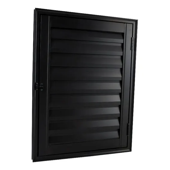Porta Abrigo Alçapão Alumínio 80x60 Linha Nobre Preto Foto 1