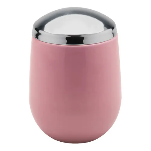Porta Algodão Ou Cotonete Cromo Belly Banheiro Quarto Lavabo Cor Rosa Foto 1