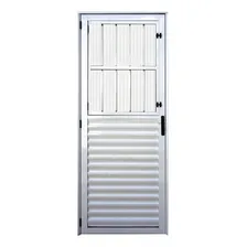 Porta AlumÃnio Branca Social / Postigo - 80cm X 2,10m Com Grade Cor Branco Foto mini 2