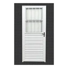 Porta AlumÃnio Branca Social / Postigo - 80cm X 2,10m Com Grade Cor Branco Foto mini 1