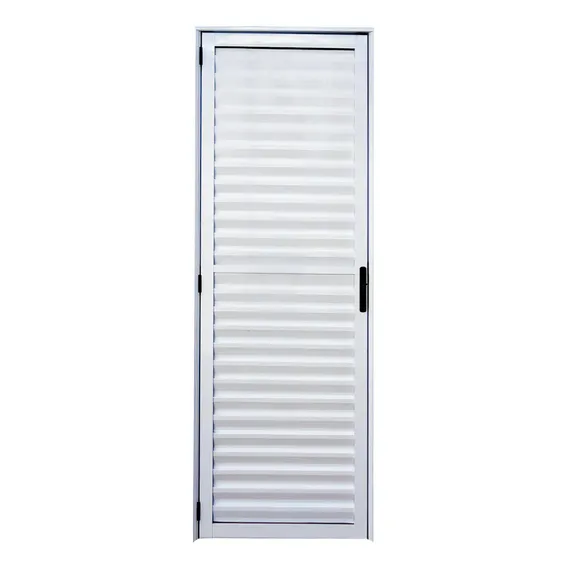 Porta AlumÃnio Branco Palheta - 70cm X 2,10m Completa Foto 1
