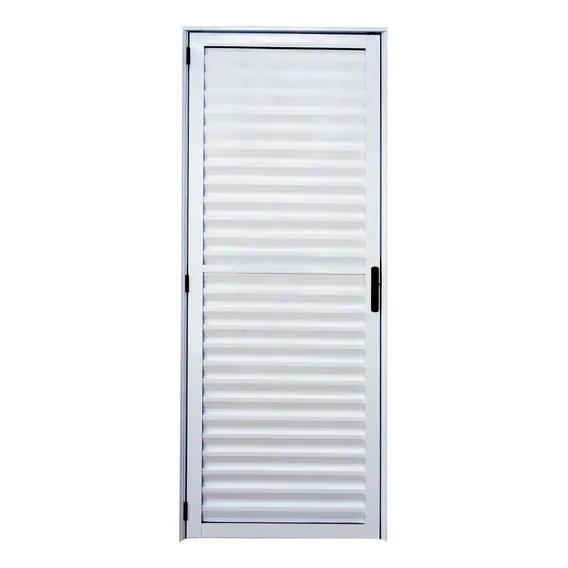 Porta Alumínio Branco Palheta - 80cm X 2,10m Completa Foto 1
