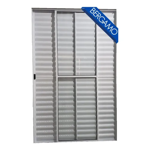 Porta Balcão AlumÃnio Branco 3 Folhas 210x120 Com Trinco Cor Branco Foto 1
