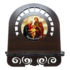 Porta Bíblia Média Mdf Sagrada Família Cor Marrom Foto  mini 1
