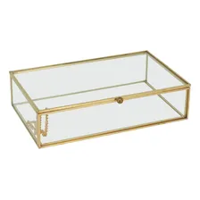Porta Caixa Organizador Joias Vidro 5x20x12cm Decorativo Foto mini 1