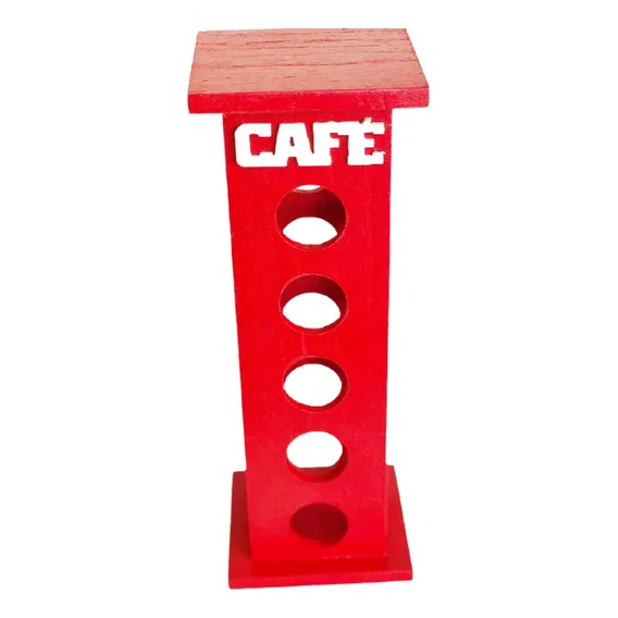 Porta Cápsula Em Mdf Vermelho Foto 1
