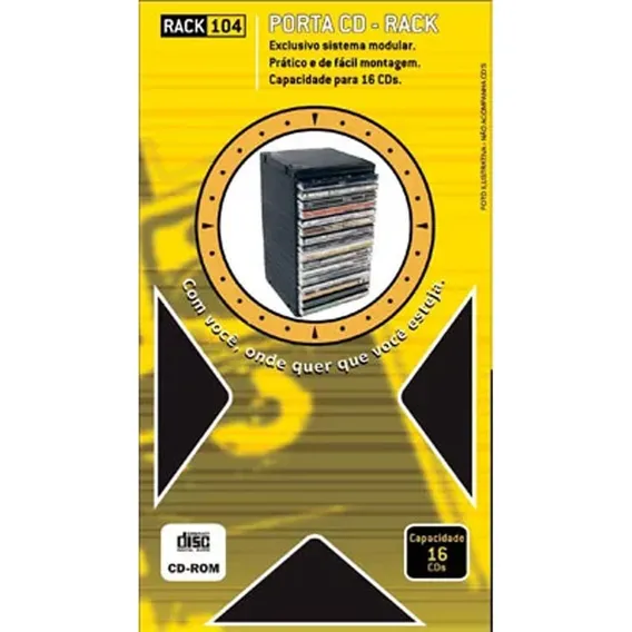 Porta Cd Rack 16 - Preto Foto 1