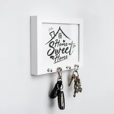 Porta Chave De Parede Decorativo 15x21 Moldura C/ Vidro Foto Cor Branco Foto mini 4