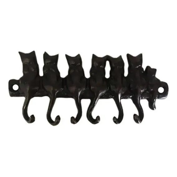Porta Chaves Cabide Gatinhos Bronze Oxidado Decorações Casas Foto 1