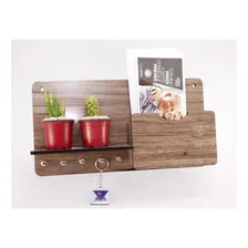 Porta Chaves Carta E Organizador Decorativo Madeirado Foto mini 2