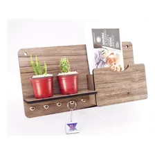 Porta Chaves Carta E Organizador Decorativo Madeirado Foto mini 3