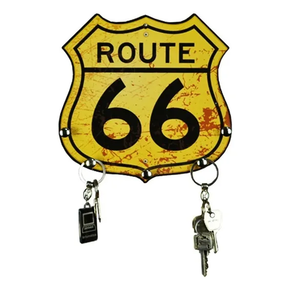 Porta Chaves Route 66 Vintage Retro Decoração Parede Foto 1