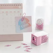 Porta Clips Magnético Com Imã 60 Clips Tons Pastel Rosa Foto mini 4