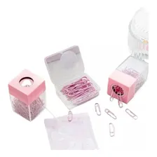 Porta Clips Magnético Com Imã 60 Clips Tons Pastel Rosa Foto mini 1