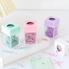 Porta Clips Magnético Com Imã 60 Clips Tons Pastel Rosa Foto mini 3