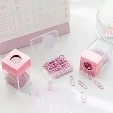 Porta Clips Magnético Com Imã 60 Clips Tons Pastel Rosa Foto mini 2