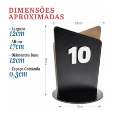 Porta Comanda Em Mdf Preto Numeros Para Mesa. Kit 20 Unidade Foto  mini 1