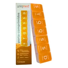 Porta Comprimidos Uniqmed Cor Laranja Foto mini 1