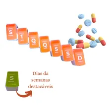Porta Comprimidos Uniqmed Cor Laranja Foto mini  2