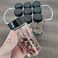 Porta Condimentos Aço Cromado 9 Potes Com Suporte Cesta Foto mini 4