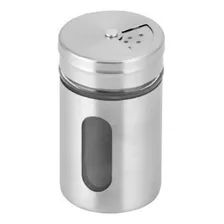 Porta Condimentos Aço Inox E Vidro Tampa Regulagem Tempero Cor Cinza Foto mini 1