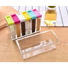 Porta Condimentos Com 6 Potes AcrÃlico E Box Colorido Foto mini 4