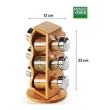 Porta Condimentos Feito Em Bambu Girat贸rio - Temperos Foto mini 4