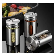 Porta Condimentos Saleiro Inox E Vidro Com Visor Médio Foto mini 4