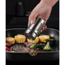 Porta Condimentos Saleiro Inox E Vidro Com Visor Médio Foto mini 3