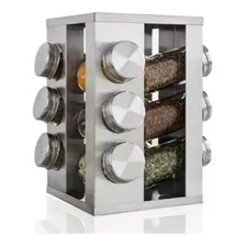 Porta Condimentos Tempero Inox Giratório 12 Potes Foto  mini 1