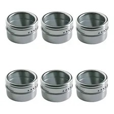 Porta Condimentos Temperos Magnetico Inox 6 Pçs Foto mini  2