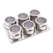 Porta Condimentos Temperos Magnetico Inox 6 Pçs Foto  mini 1