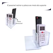 Porta Controle Remoto Com 2 Divisórias AcrÃlico Transparente Foto mini 2