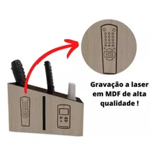 Porta Controle Remotos Com 2 Divis贸rias Em Mdf Foto mini 3
