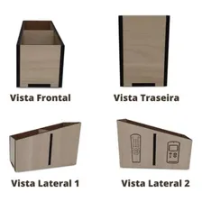 Porta Controle Remotos Com 2 Divis贸rias Em Mdf Foto mini 2