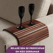 Porta Copo Para Braço De Sofá Esteira Flexível De Madeira Foto mini 3