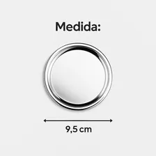 Porta Copos De Mesa Fato Aço Inox Elegância Sofisticação Kit 4un Foto mini  3