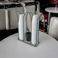 Porta Copos Descartáveis 200/80ml Café Água Dispenser Preto Organizador Elegante Black Foto mini  3