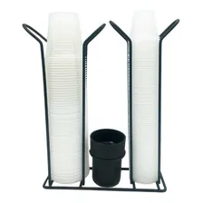 Porta Copos Descartáveis 200/80ml Café Água Dispenser Preto Organizador Elegante Black Foto mini 4