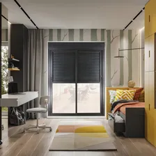 Porta Correr 2 Folhas Móveis Central Topsul Com Persiana Foto mini  3