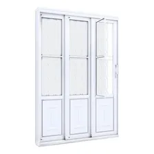 Porta Correr De Aço Lucasa Lucasa Cor Branco Natural 1.5m X 2.13m Foto mini 1