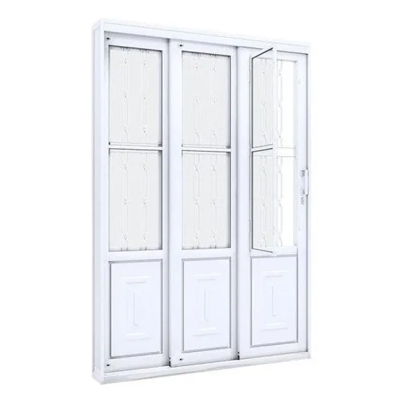 Porta Correr De Aço Lucasa Lucasa Cor Branco Natural 1.5m X 2.13m Foto 1