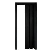 Porta Correr Sanfonada Pvc 80cm Preta Completa Para Quarto Cor Preto Foto mini 2