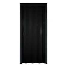 Porta Correr Sanfonada Pvc 80cm Preta Completa Para Quarto Cor Preto Foto mini 1